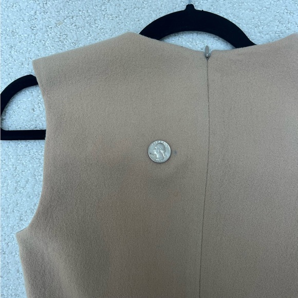 Sally LaPointe sz 2 camel structured above the knee sleeveless dress 100% wool - Picture 6 of 9